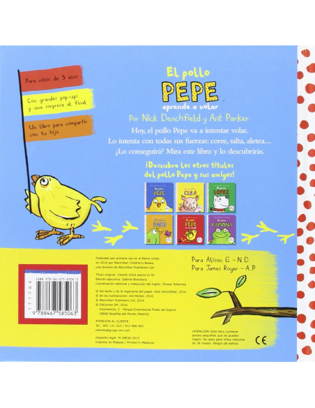 El pollo Pepe aprende a volar