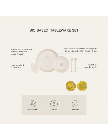 Vajilla y cubiertos dinosaurio verde