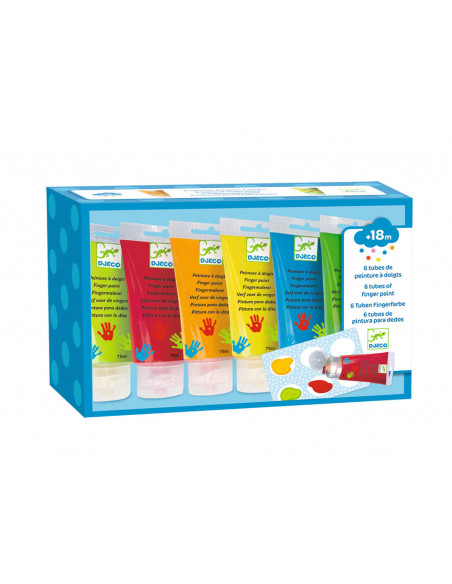 Colores pintura de dedos 6 tubos