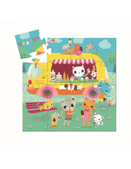 Puzle silueta camión de helados