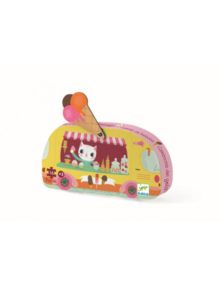 Puzle silueta camión de helados