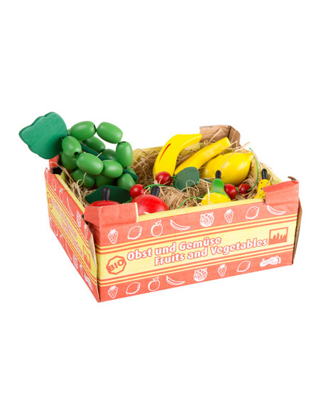 Caja de cartón con frutas