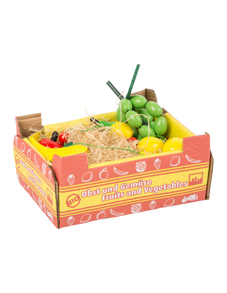 Caja de cartón con frutas