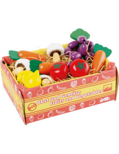 Caja de cartón con verduras