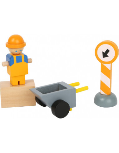 Grúa con artículos de la construcción