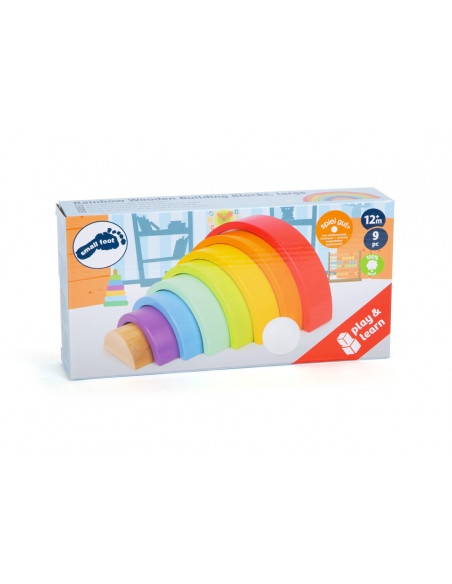Piezas de construcción de madera Arcoíris
