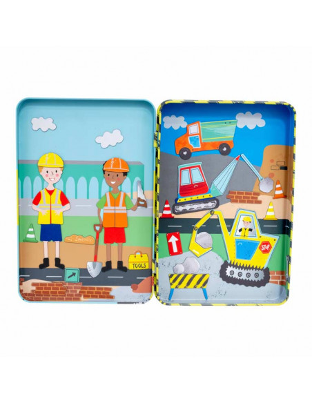 Estuche metal juego magnético construcción