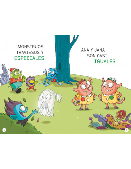 Aprender a leer en la Escuela de Monstruos 3 - Las iguales son especiales. En letra MAYÚSCULA para aprender a leer