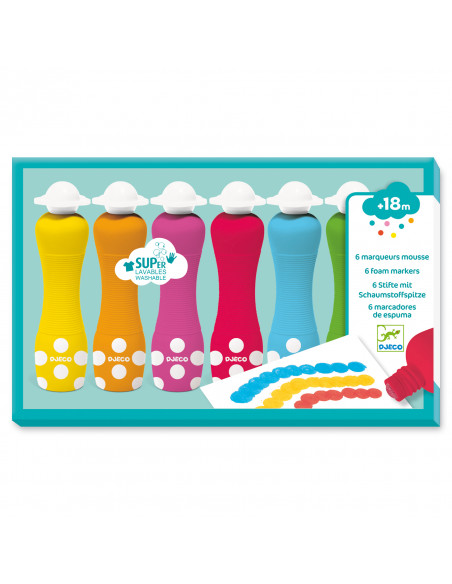 Colores para peques 6 marcadores de espuma Colores para peques 6 marcadores de espuma