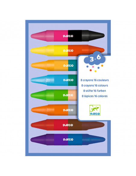 Colores para peques 8 ceras dobles