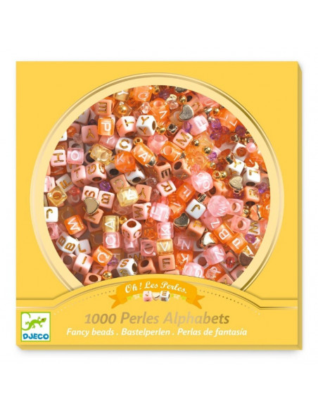 Perlas alfabeto doradas