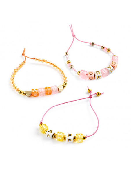 Perlas alfabeto doradas