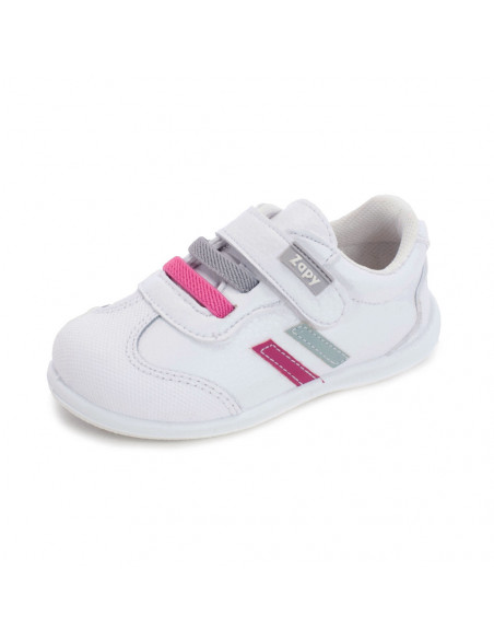 Deportiva blanca y fucsia