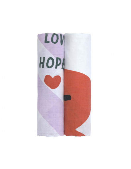 Pack 2 muselinas XL Happy lavender