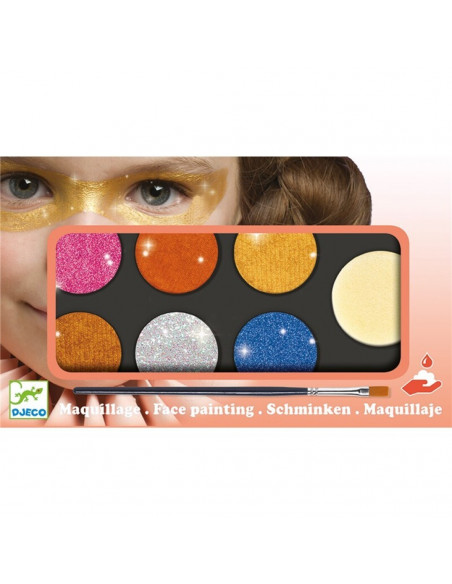 Estuche de maquillaje paleta 6 colores efecto metal
