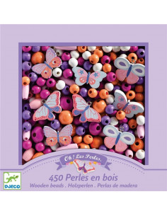 Perlas de madera mariposas