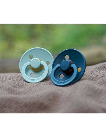 2 Chupetes BIBS Colour Round Nordic Mint-Forest Lake 0-6 M