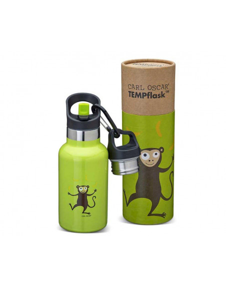 Botella de acero inoxidable térmica 350ml Mono lime