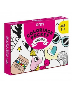 Pocket Omy unicornio para colorear +6 lápices de colores