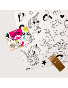 Pocket Omy unicornio para colorear +6 lápices de colores 2