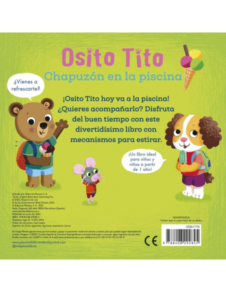 Osito Tito, chapuzón en la piscina