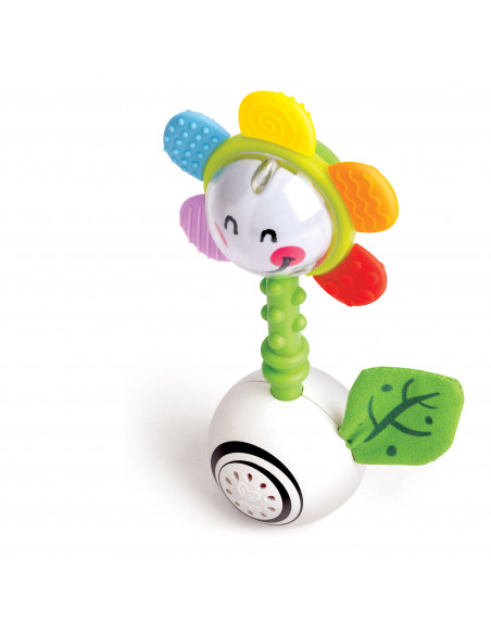 Sonajero de flor agita y brilla