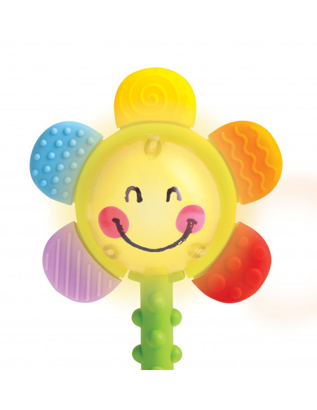 Sonajero de flor agita y brilla