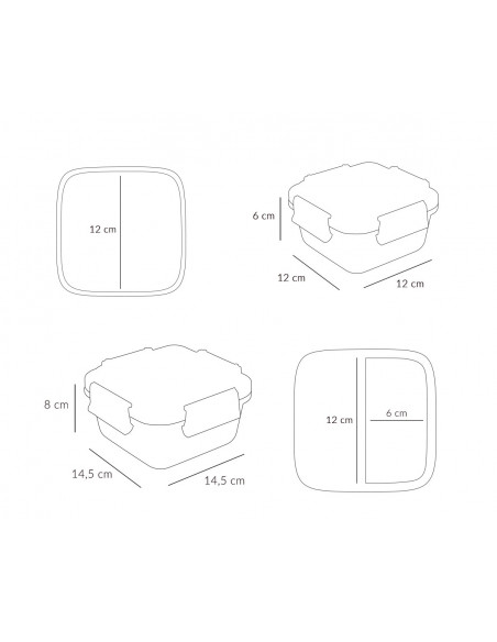 Caja almuerzo grande funny letters