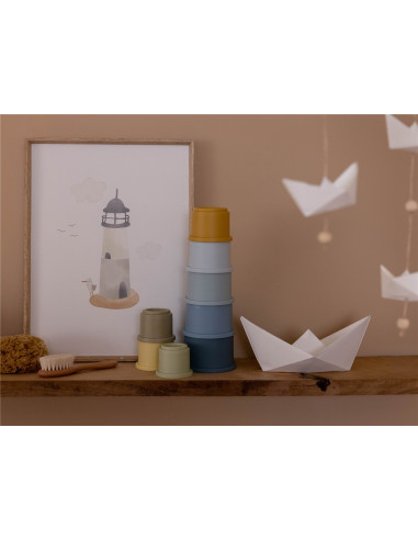 Cubos apilables azul