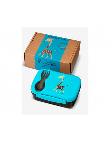 Caja de almuerzo N'ice Box Kids Jirafa Turquoise