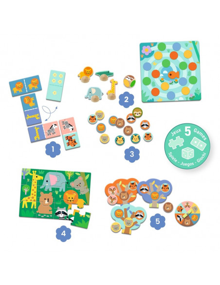 Set de 5 juegos educativos: Animales salvajes
